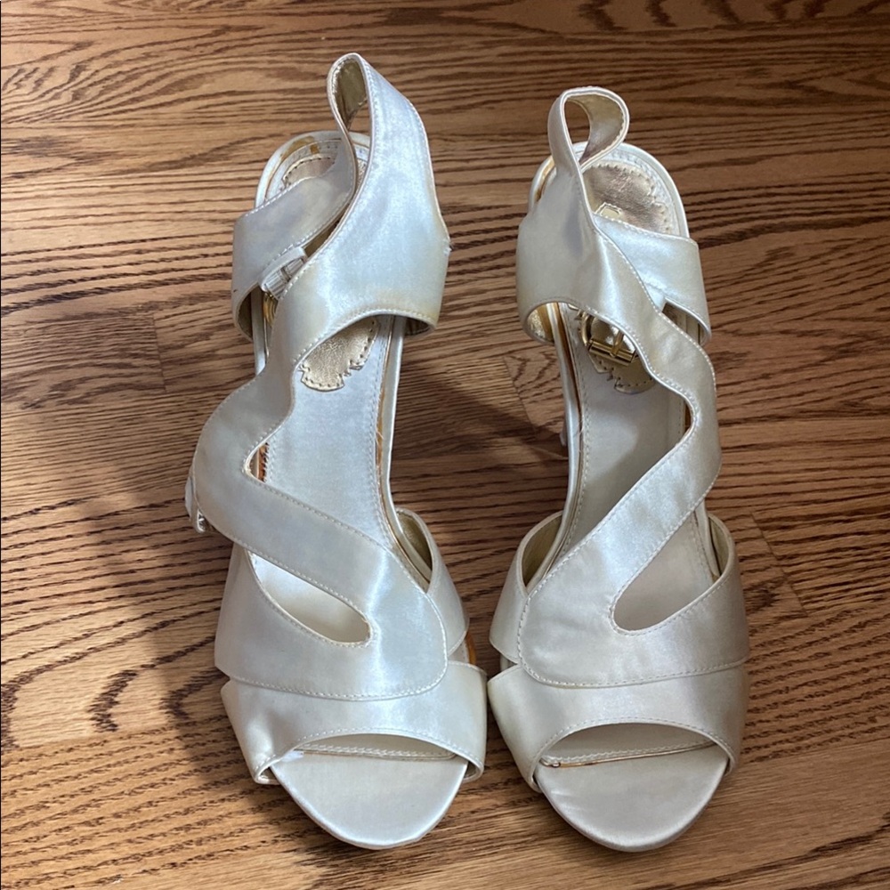 Max Studio Cream Strappy Heels